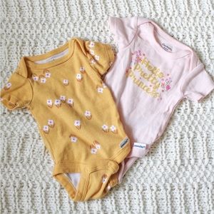 Pretty Princess + Spring Floral Baby Preemie Onesie Bundle